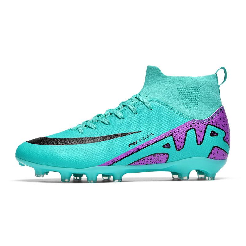 Football Shoes High Top Socks Shoes Men's and Women's AG Length and Short Nails Leather Foot Youth Student Manufacturer Football Shoes