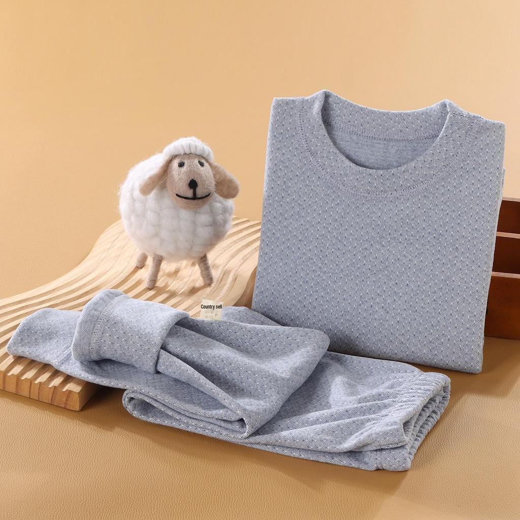 2025 Kids' Seamless Thermal Fleece Underwear Set: Warm Tops & Bottoms for Boys and Girls