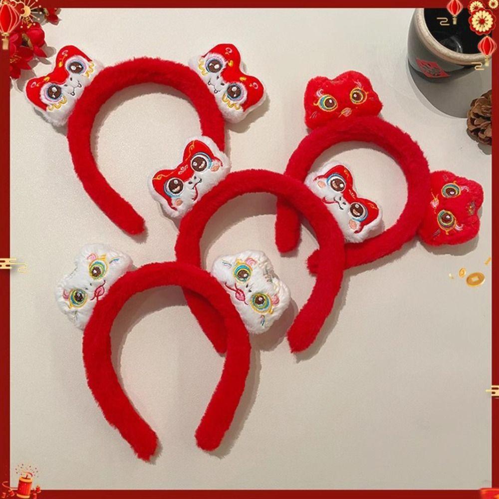 Chinese Style Snake Year Hairband Plush Cartoon Headband Hair Accessories New Year Hair Hoop  Gift