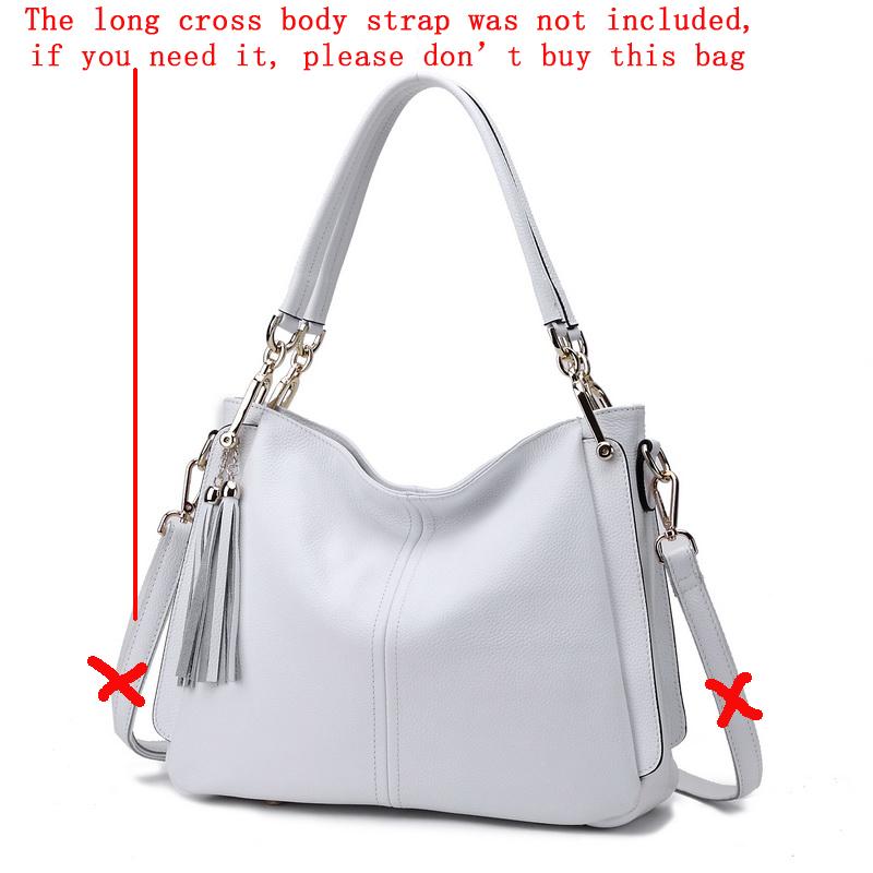 Bolsos de hombro para mujer de piel auténtica suave con asa de