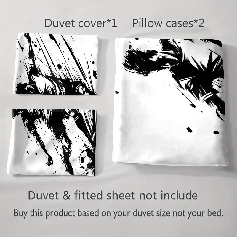 Soccer player and ball. Bedding sets Duvet cover sets Duvet covers Pillowcases(1 * Duvet Cover 2 * Pillowcases, without duvet insert)
