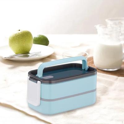 Dwuwarstwowy Lunch Box Bento Szczelny Wielofunkcyjny z Przegrodą Pojemnik Na Żywność Dla Dorosłych na Kempingu