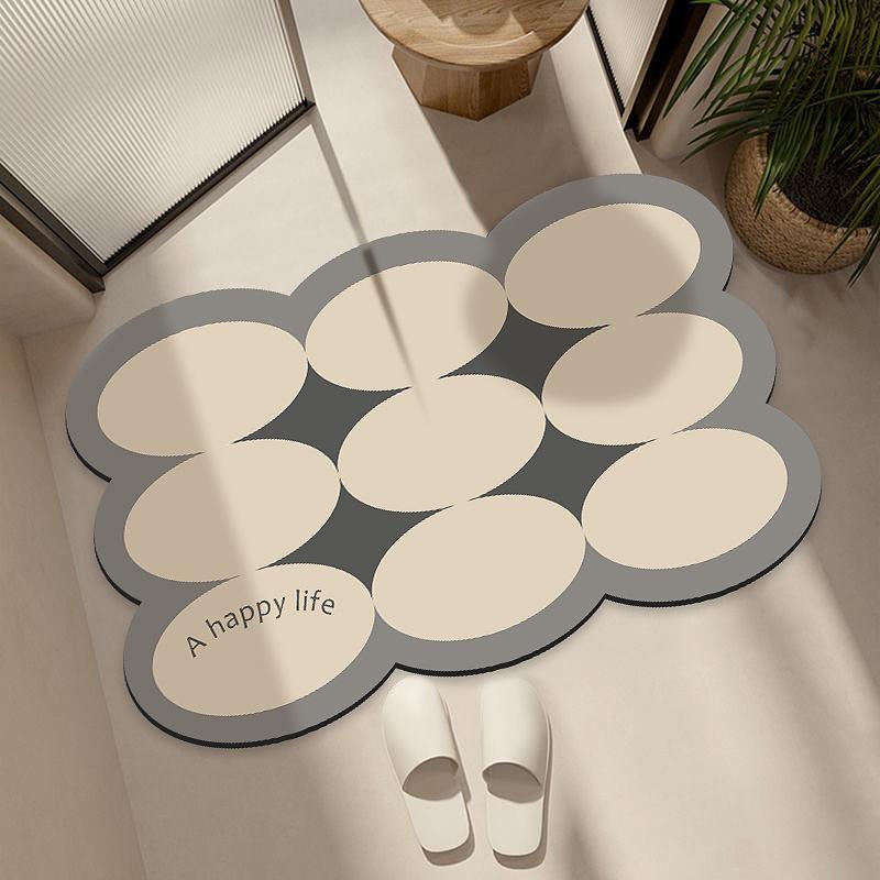 Bathroom Diatom Mud Absorbent Mat Toilet Door Non-slip Quick Drying Mat Household Toilet Mat Foot Mat
