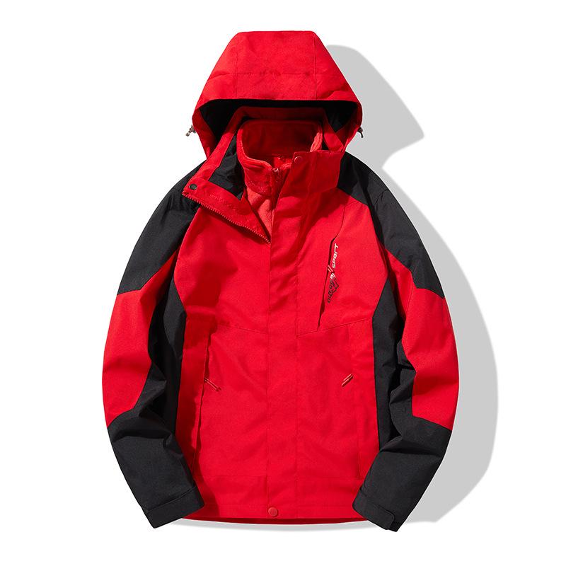 Unisex Three-in-One Waterproof Windproof Mink Fleece Hiking Jacket - Custom LG
