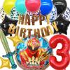 3rd Design Number One Sentai Gojuuger Balloon Set, Birthday Balloon Decoration Gift, Includes Decoration E-Guidebook (3 Years Old)