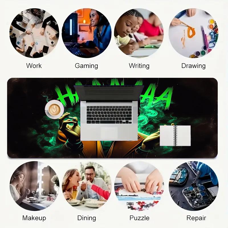 Joker Laugh Xl Gaming Mouse Pad Nonslip Rubber Base Stitched Edge Waterproof Desk Mat For Pc Laptop Gamer Office Computer Accessories C927386