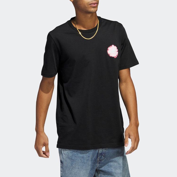 Adidas Lightweight Floral Print Short Sleeve T-Shirt Men Tops Black IC7748