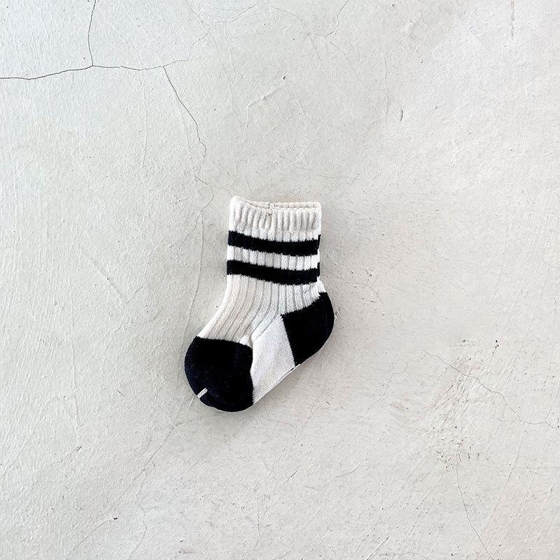 Korean Stripe Baby Socks Spring Autumn Infant Boys Girls Short Sock Soft Cotton Breathable Kids School Sports Socks