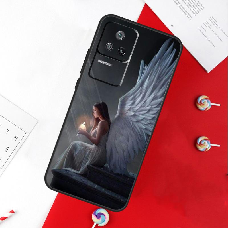 Fantasy Angel Girl Wings Cover For Xiaomi 15 Ultra 13 14 11T 12T 13T 14T Pro POCO X7 Pro X3 X5 X6 M6 F5 F6 Pro Case