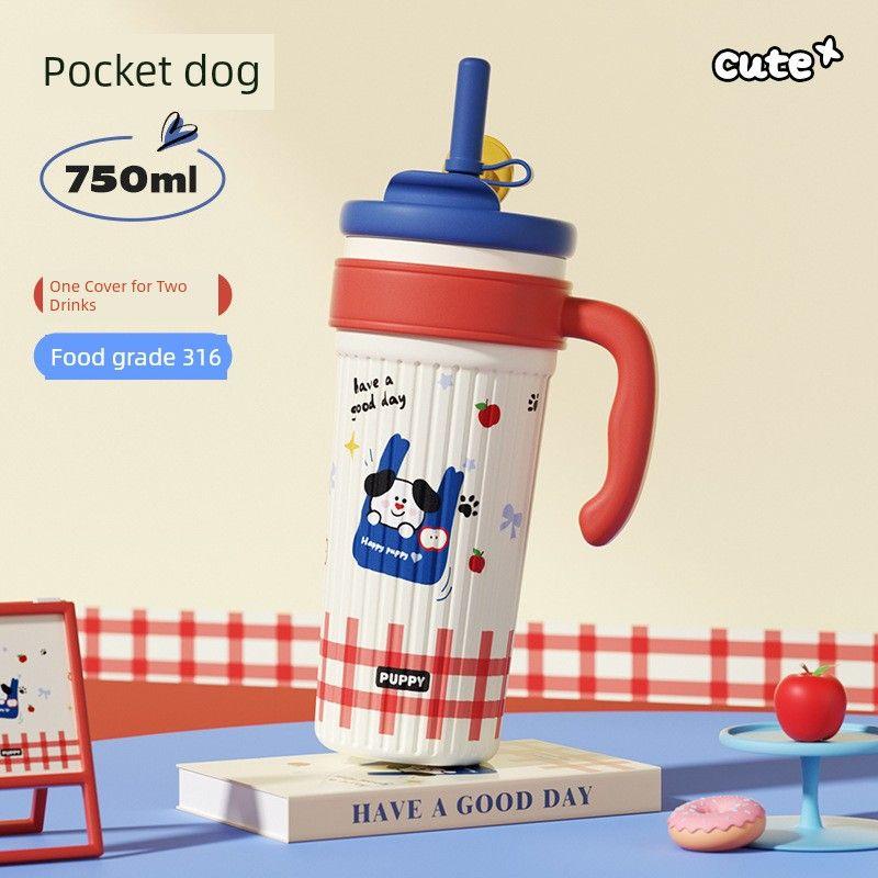 Large-Capacity Thermos Cup for Women, Good-Looking Ice Cup, Portable Car Coffee Cup, Outdoor Sports Water Bottle, Tea Cup