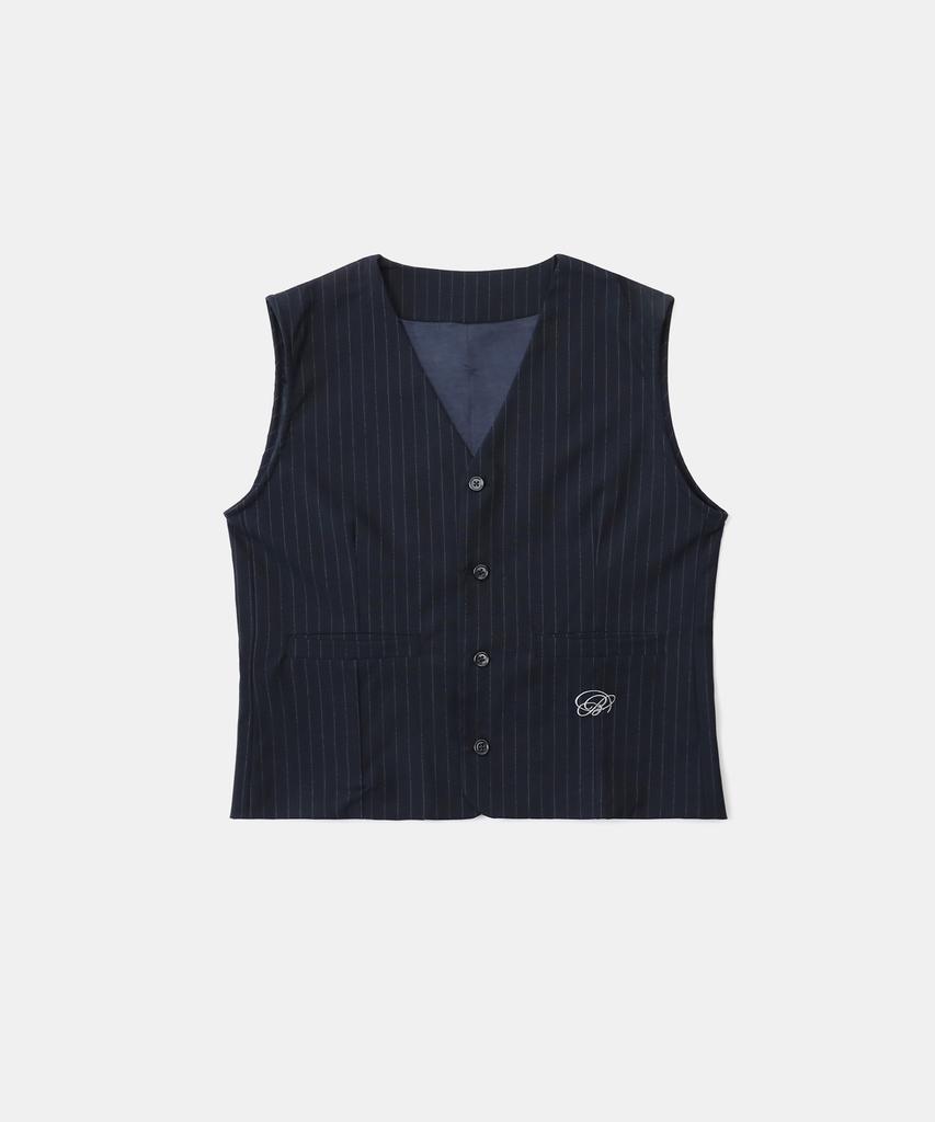 Badblood Dark Classic Vest - Navy/Stripe