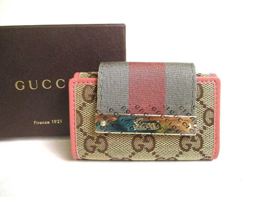 

Брелок GUCCI GG Beige Canvas Pink Leather 6 Pics #a449 Refurbished