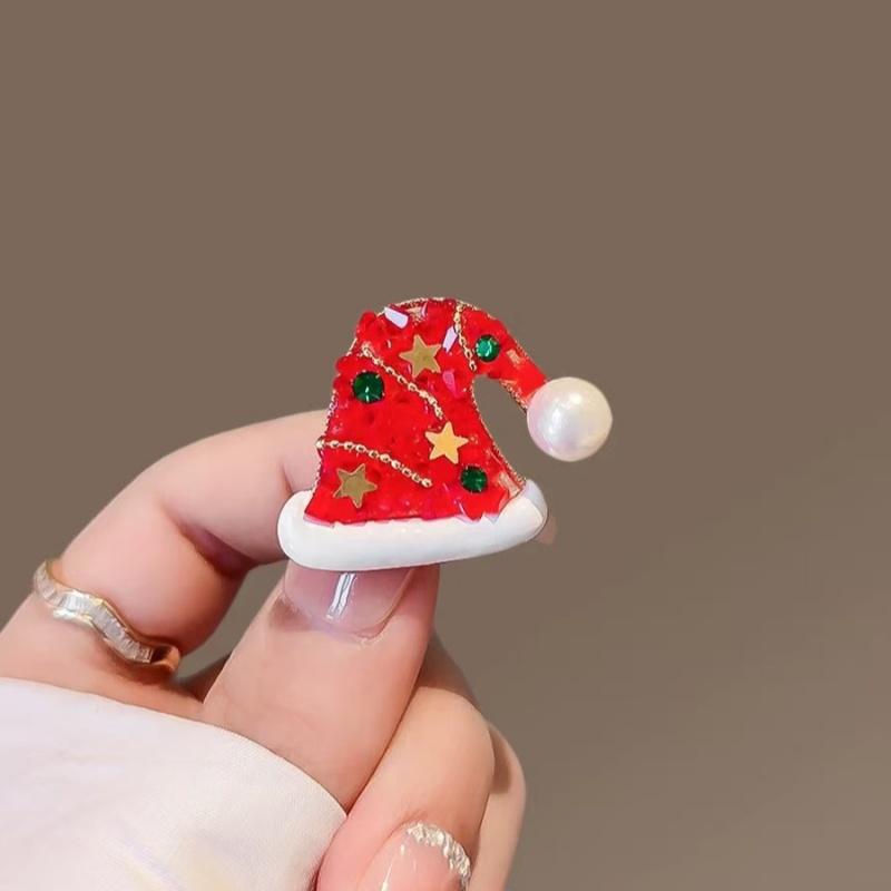 Cartoon Snowman Christmas Tree Brooches For Women Versatile Light Luxury Lapel Pin Clothing Accessories Party Gifts