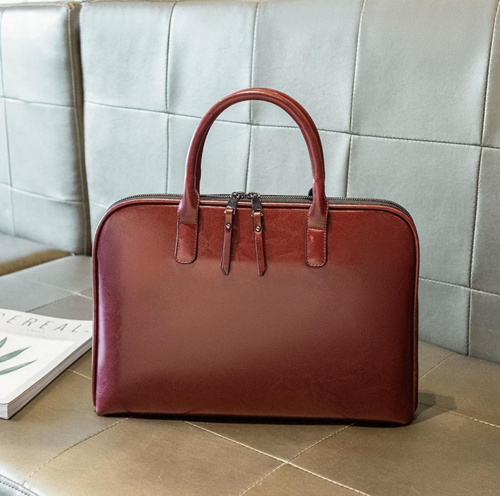TS JYL laptop bag,Genuine Leather Women Handbag Fit 13 14 Inch Laptop Crossbody Shoulder Bag