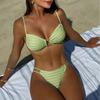 Women Two Piece Swimsuit Sexy Backless Drawstring Tie Bikini Set Adjustable Straps Beachwear Swimwear