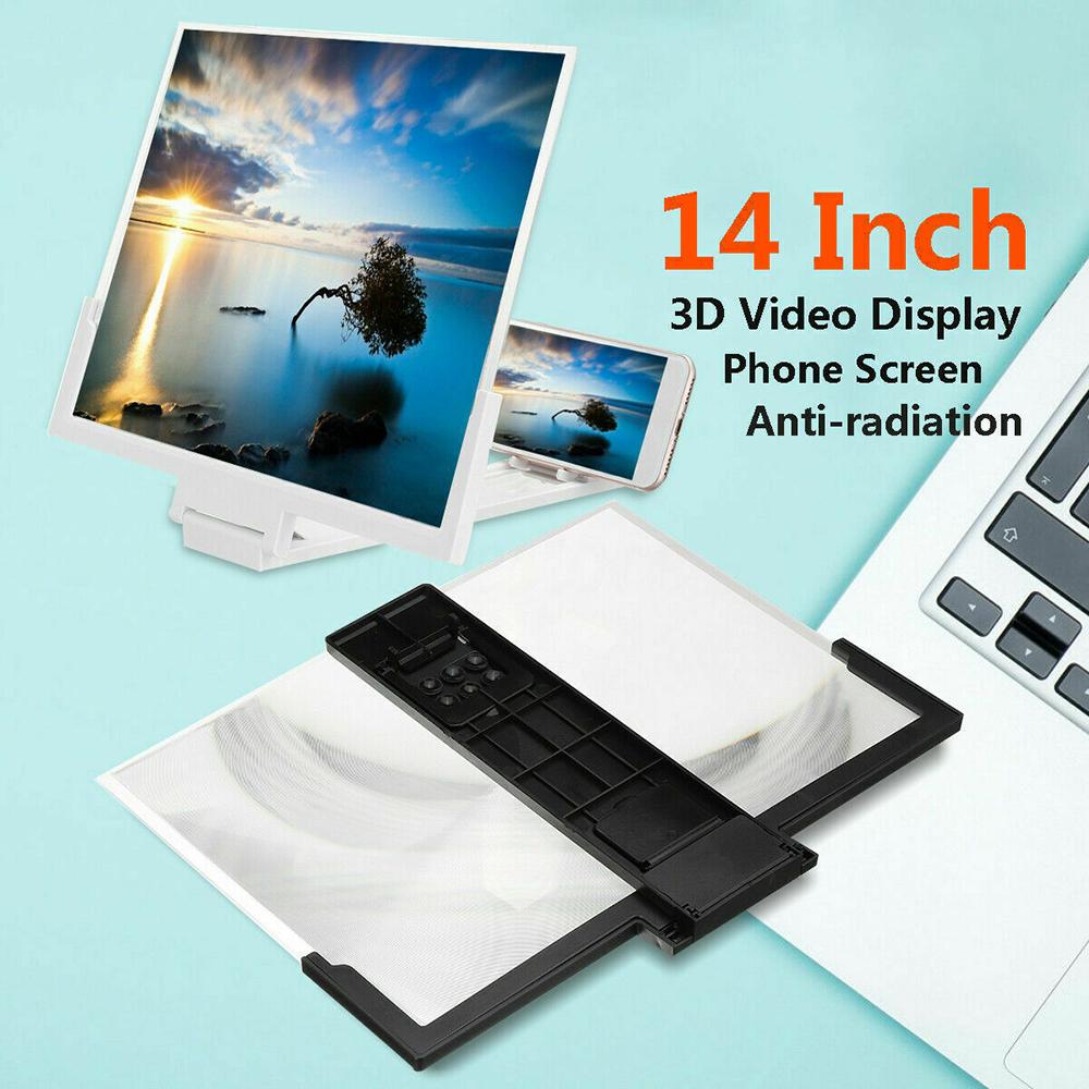 

F3 14-inch Phone Screen Magnifier HD Movie Viewing Screen Videos Magnifying Foldable Stand White