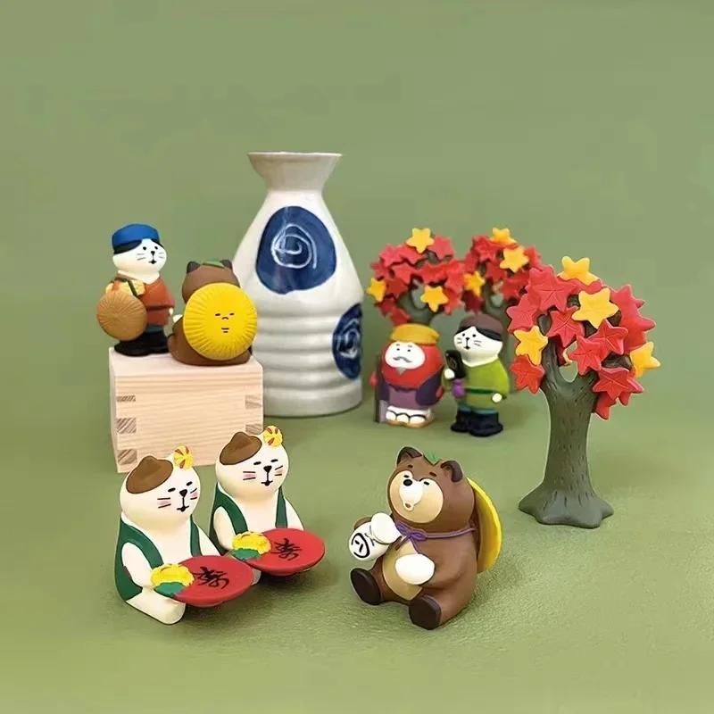 Mid-Autumn Festival Decoration Kawaii Mini Doll Ornaments Cute Mooncake Cat Desktop Decor DIY Scene Room Decoration Wholesales