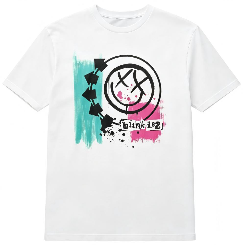 T-shirt Grafica Sorriso Punk Band Blink 182