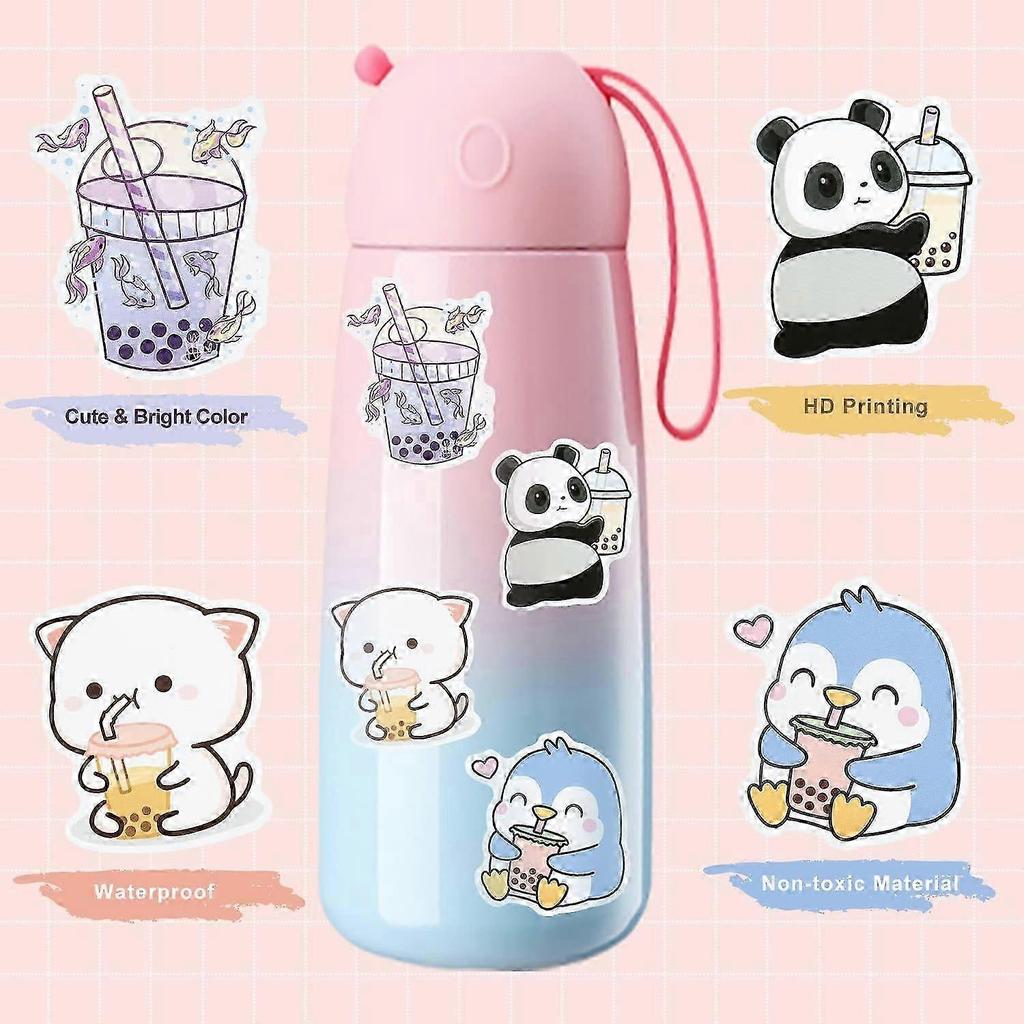 Pack of 100 Boba Stickers,Cute Bubble Tea Stickers, Vinyl Boba Tea Stickers, Milk Stickers