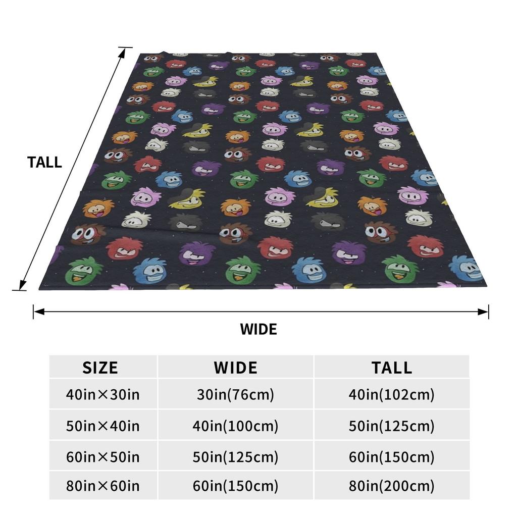 Club Penguin Puffles Pattern  Blanket  Flannel Awesome Soft Throw Blanket for Coverlet All Season,