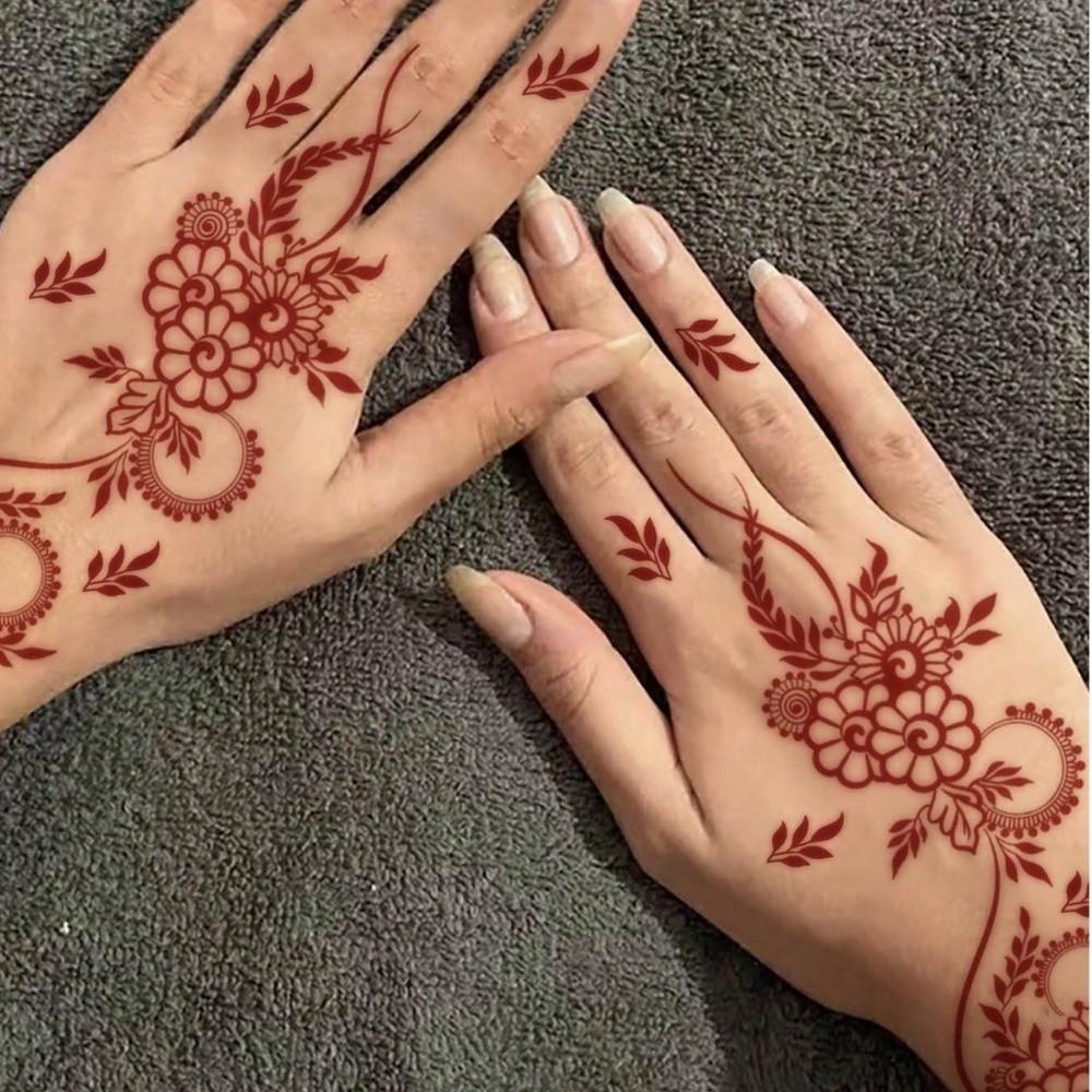 Flower Instant Decals Mehndi Designs Body Art Sticker Fashion Hand Tattoo  Summer Vacation