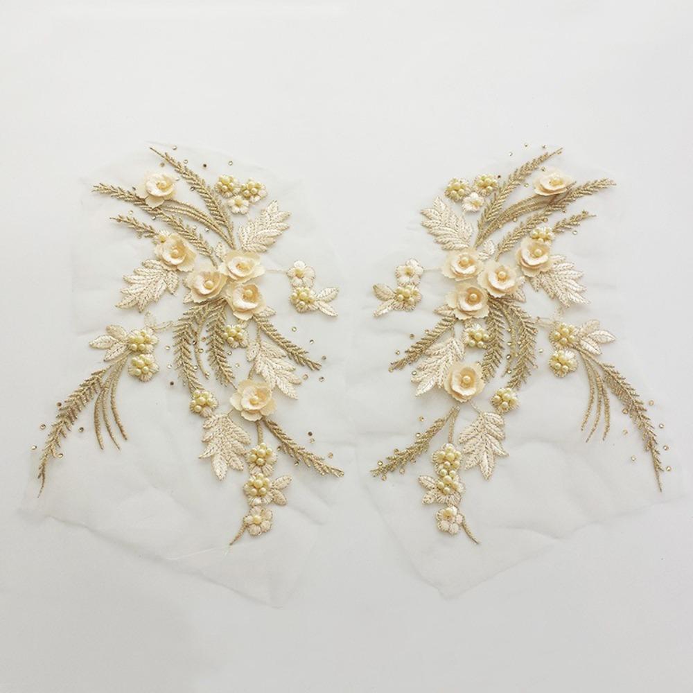 

Sequin Embroidery Embroidered Floral Patches DIY Sequins Patches Wedding шампанського