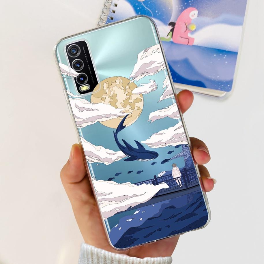 For Vivo Y11s Y12s Case V2028 V2026 V2033 Popular Flower Clear Silicon Back Cover For Vivo Y20 Y20i Y20s V2029 V2027 V2032 Funda