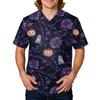 Herren Kurzarm Kasack mit Halloween-Print Arbeitsuniform