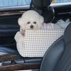 Checkered Design Dog Car Seat Large Capacity Pet Central Control Car Seat  Outdoor Travel