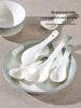 Set of 10 Ceramic Spoons: Perfect for Home Use, Serving Soup, Dining, and Restaurants; Long-Handled and Child-Friendly. Ideal Yan Yu Yao Tableware.