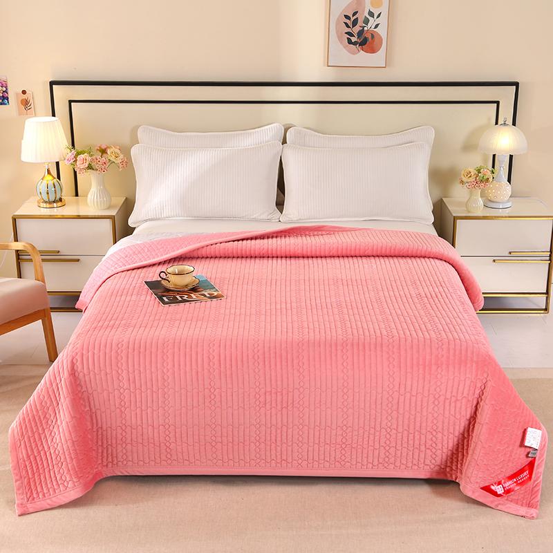 2025 new milk fleece right-angle single bed cover pure cotton thickened quilted cotton padded non-slip tatami bed cover