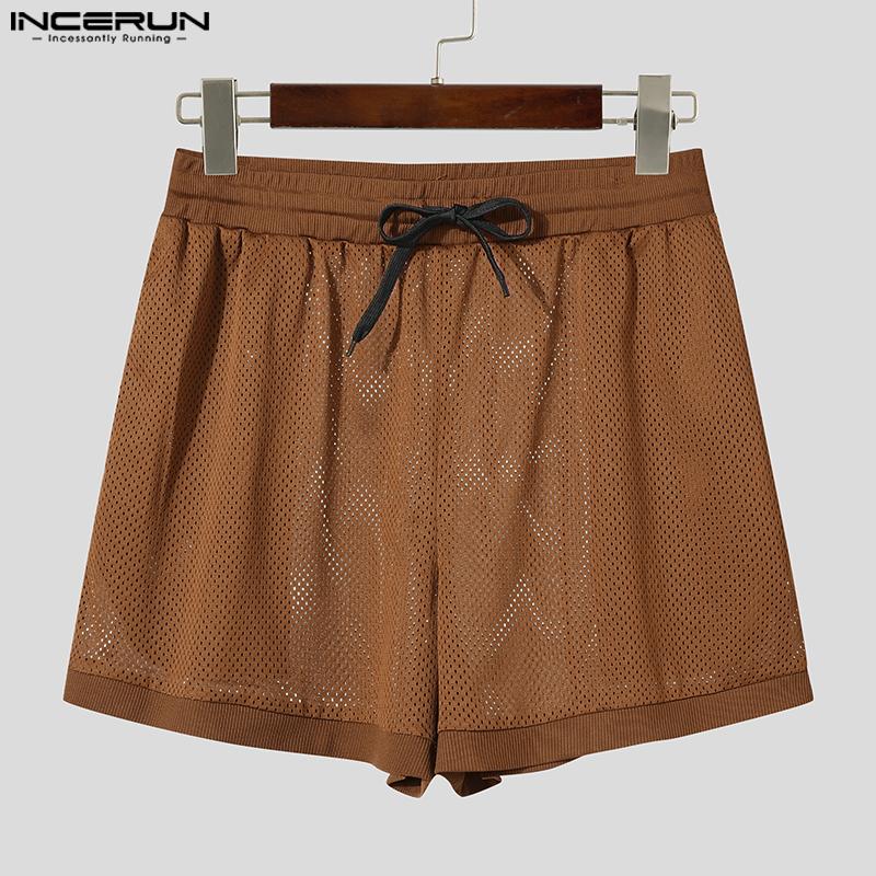 INCERUN 2PCS Summer Men Hollow Sleeveless Tank Tops and Shorts Beach Outfits Sets