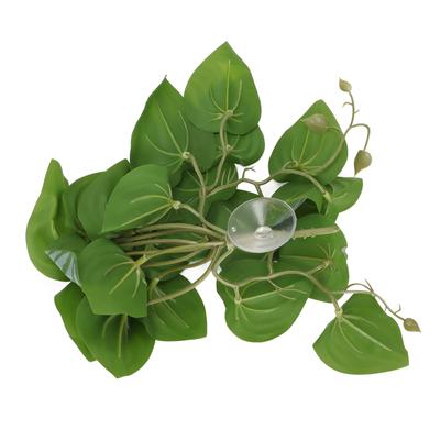 Simulation Leaves Decor for Aquarium Reptile Tank Plastic Fake Leaves Plants with Suction Cup for Reptile Tank Rainforest Tank