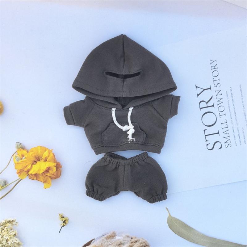 17Cm Vinyl Macaron Plüsch Schlüsselanhänger Stoffanhänger Labubu Puppe mit Pullover Hose Puppe