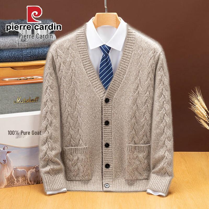 Pierre Cardin Men's 100% Cashmere V-Neck Cardigan