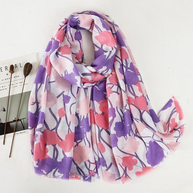 

Women Autumn Spain Lovely Polka Floral Tassel Viscose Shawl High Quality Print Wrap Pashmina Stole Bufandas Muslim Hijab Snood
