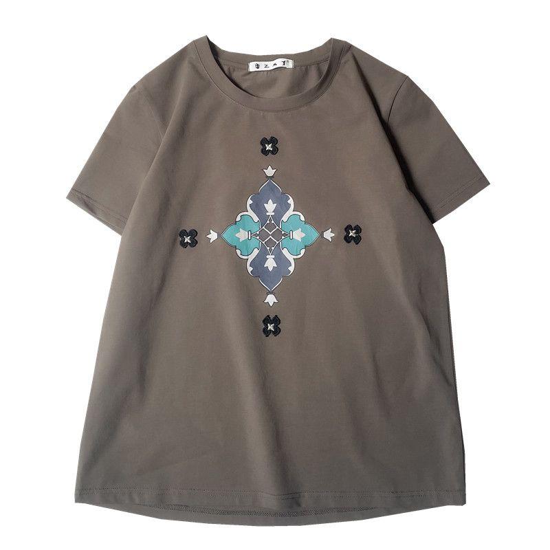 

Summer Women s New Arrival Shoulder round Neck Fashion Pure Cotton Slim Looking Short Sleeve Women s Stylish Olive Green T-shirt Women s Print T Pickle Green M 48.00 kg-58.00 kg