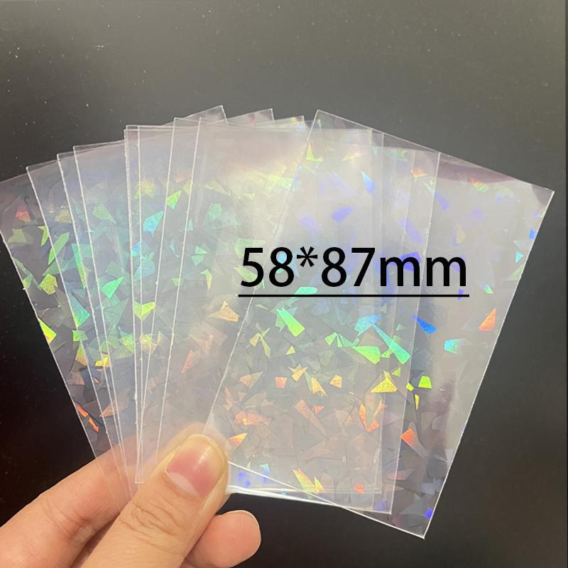 50Pcs Heart Shape Rainbow Star Foil Card Sleeves Top Loading Protector For Board Games Collectible Cards Pos Tarot