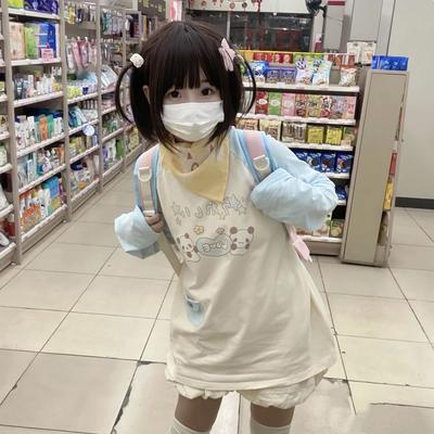Kawaii Japanese Fashion Patchwork Hoodie Women Harajuku Cute Cartoon Print Soft Girl Pullovers Winter Y2k