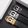 Fashion Men Belt Genuine Leather Famous Brand Big G Letter Automatic Buckle Belts For Men Designer Business Strap ZD2119