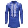 Men's  Winter Luxury  Print Long Sleeve Dashiki Shirt Top Blouse