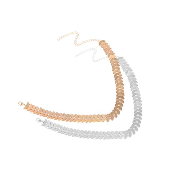 Choker Leaf Design Collar Chain Alloy Punk Women Choker Necklace Jewelry for Party