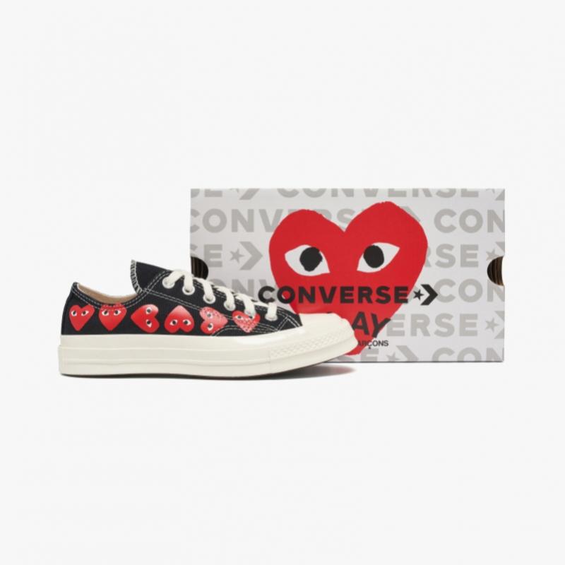 Comme Des Gar Ons Play X Converse Multi Heart Chuck Taylor 70 Low Sneakers