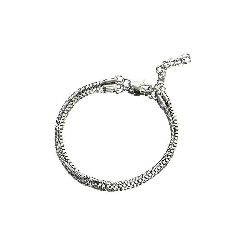 Fashion Internet celebrity INS Titanium steel tide bracelet Stainless steel box chain Unisex jewelry