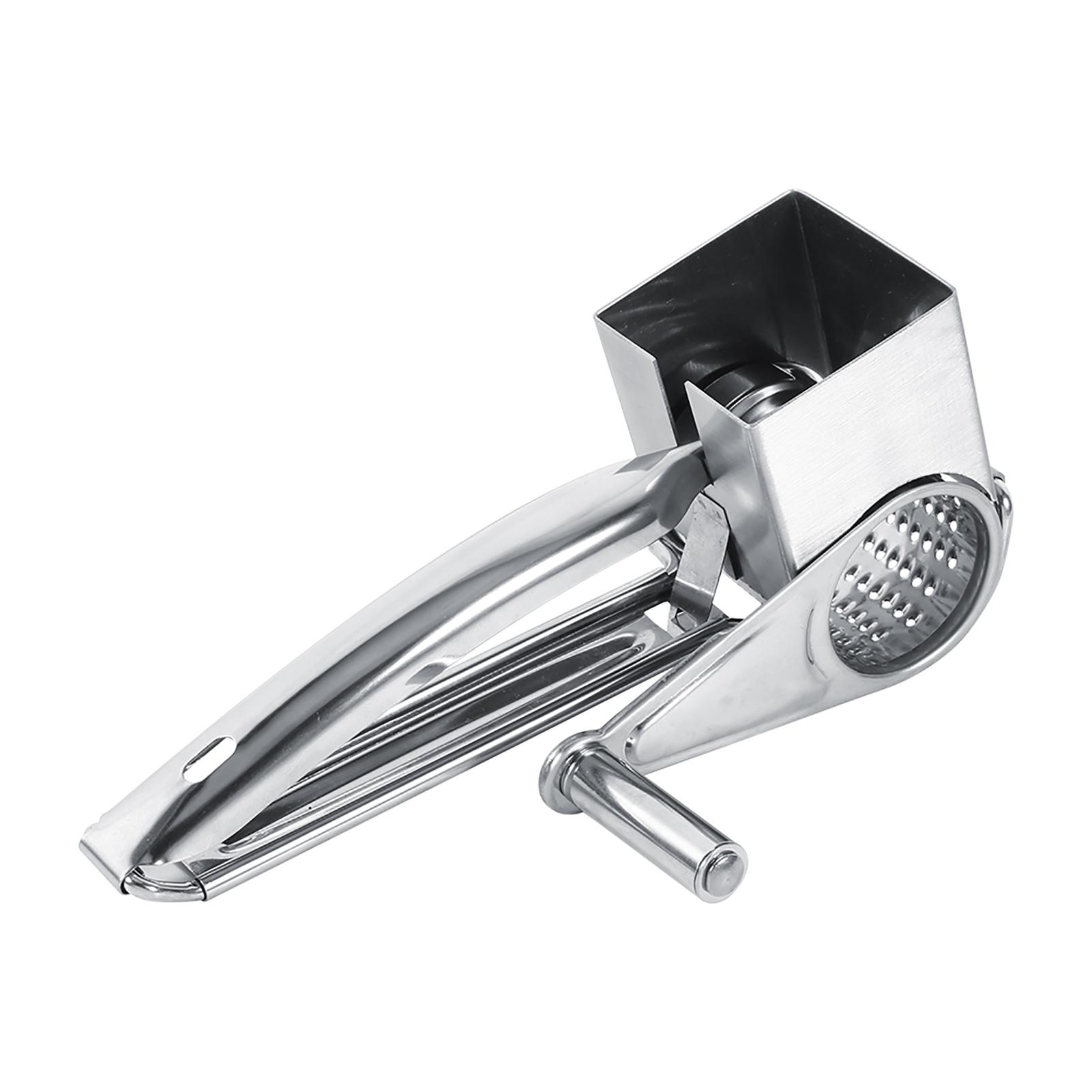 

Multifunctional Kitchen Craft Rotary Stainless Steel Cheese Grater 1 Drums Slice Shred Tool белый