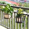 Hanging Balcony Flower Pot Rack Wrought Iron Window Sill Planter Holder Black
