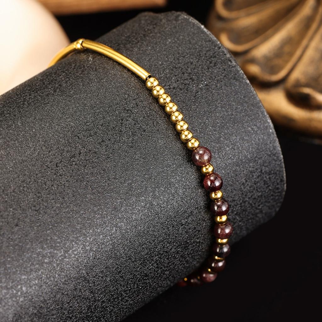 Luxury Purple Beads Bracelet - Stainless Steel Bangles Jewelry for Women Hypoallergenic Gift Resistance Band Design Accessories