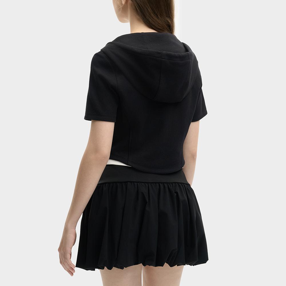 Fila Original Fashion Casual Knit Slim Fit Short Sleeve Jacket Women Jackets Black F11W529501F-BK