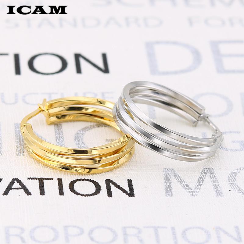 Brand Metal Elegant Hoop Earring Woman 2019 New Vintage Gold Color Cheap Korean Statement Earrings Accessories Brincos
