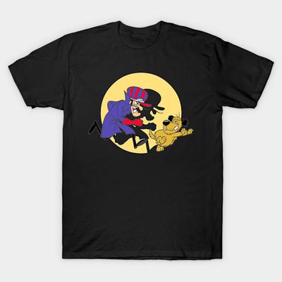 Asian Size Men Print T-shirt The Adventures Of Dick And Muttley No-Cut Heat Transfer Print Cotton Tshirt
